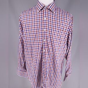 Peter Millar Checkered Shirt Men's Size XL Button Down Long Sleeve